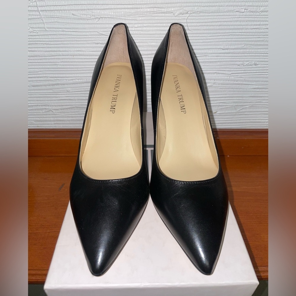 Ivanka Trump Black Leather Heels
